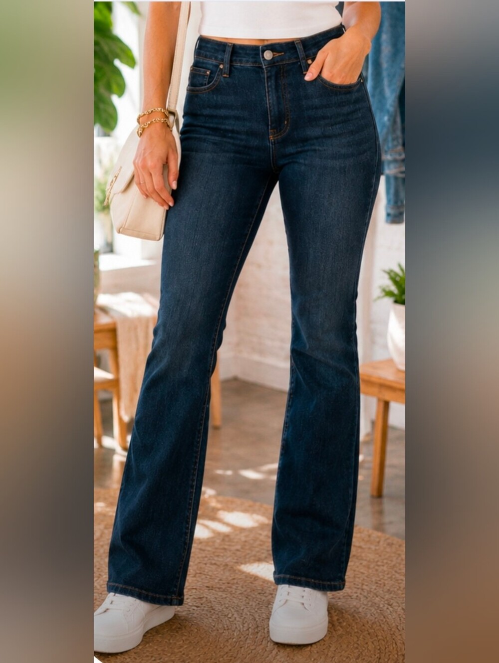 Bandolino Mandie Women’s Size 12 Dark Wash Straight Bootcut Jeans 27” Inseam